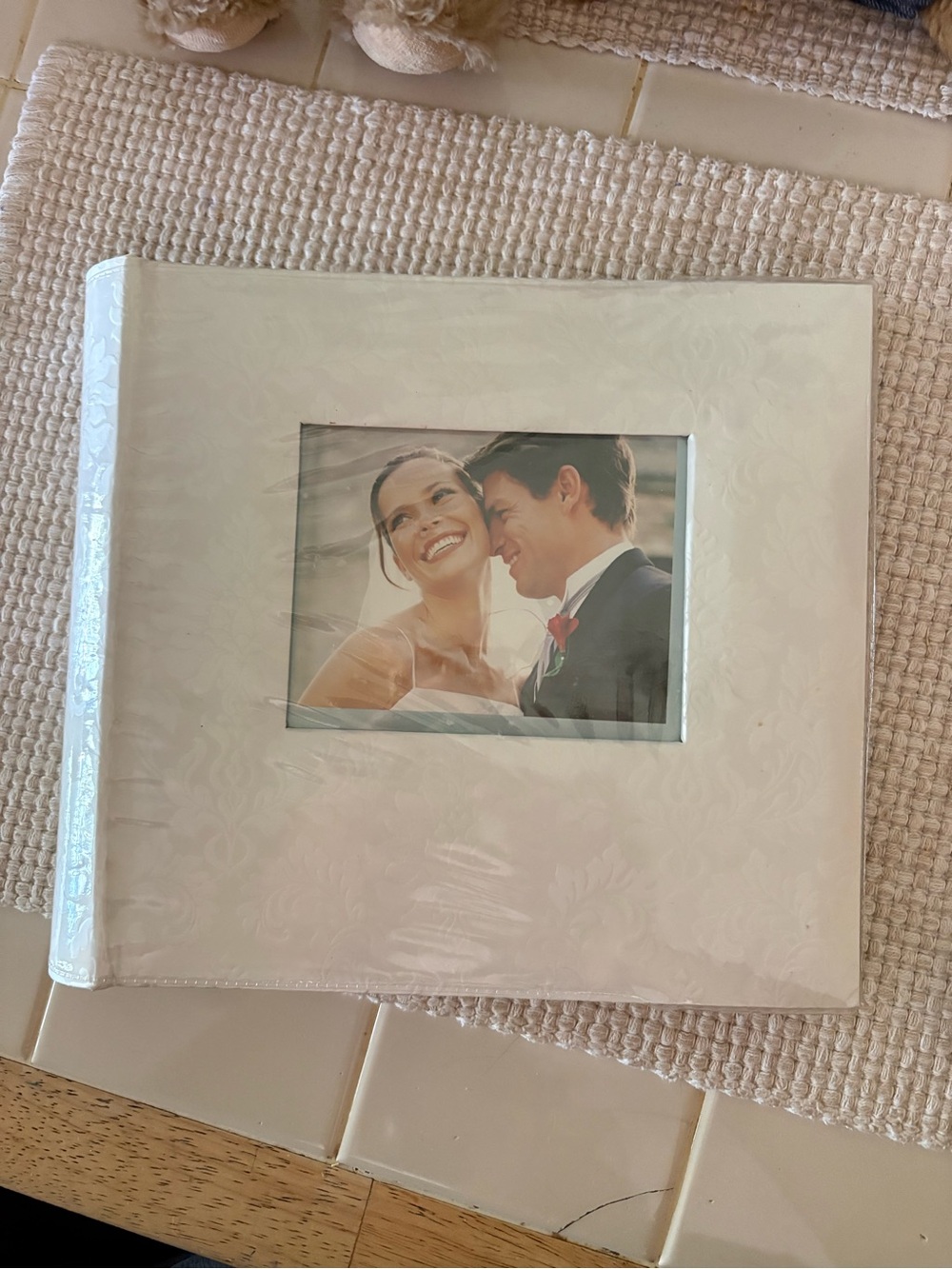 White wedding photo album.